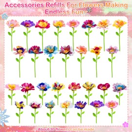 Tubkam DIY Flower Bouquet Accessories, Fabric Bouquet, Replacement Flower Craft Parts, Arts and Crafts Toy Accessories for Girls 4+ Year Old