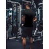 Men Workout Shirts Dry Fit Fitted (Black,L)