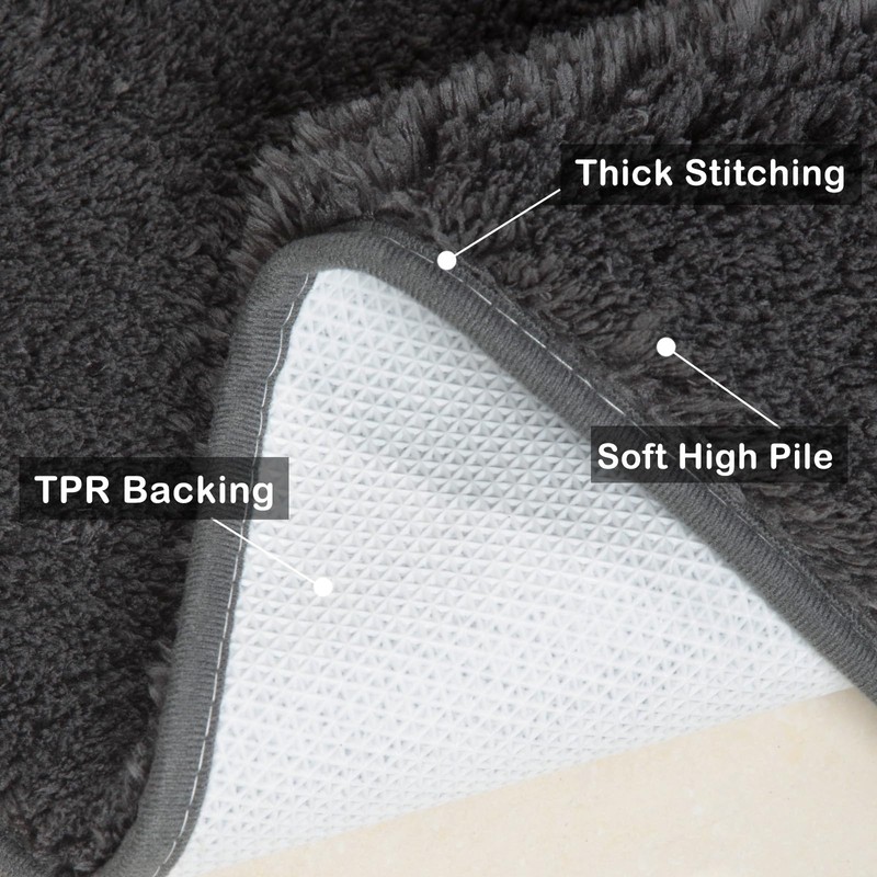 Myting Grey Bath Mat 40x60 cm Super Absorbent Bath Mats