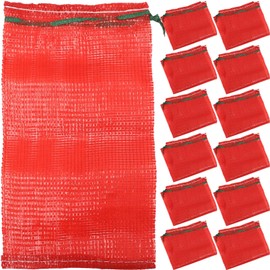 UPKOCH 25 Pack Mesh Onion Bags, 19.26" x 10.61" Reusable Produce Bags, Breathable Vegetable Storage Net Bags with Drawstring for Onions, Potatoes, Citrus, Crawfish