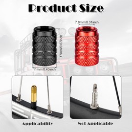 8 PCS Aluminum Tire Valve Stem Caps Universal Tyre Valve Cap Metal Car Dust Caps Dust Proof Valve Cover with Gasket for Car Suv Bike Bicycle Trucks Motorcycles Scooter (Red and Black)