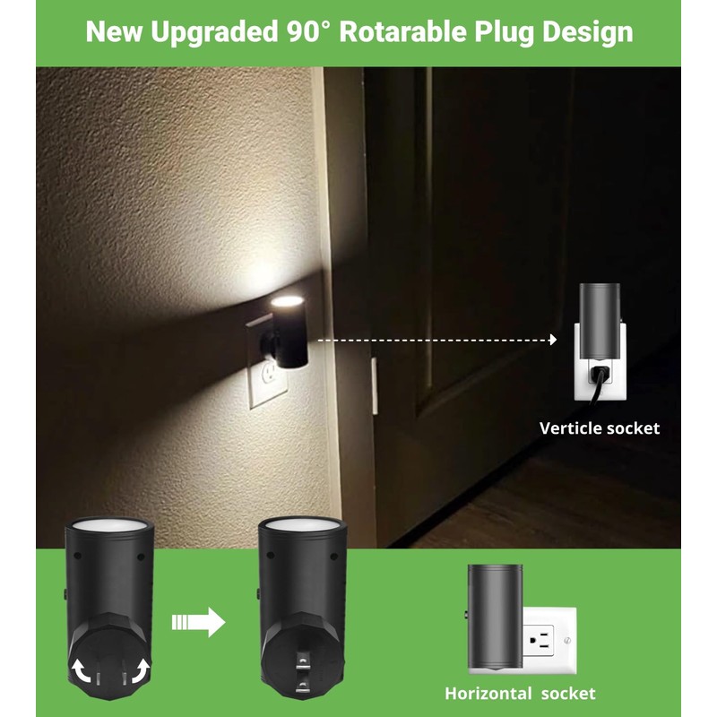 GEPLAD 4 Pack LED Night Light, Plug Into Wall, Dusk