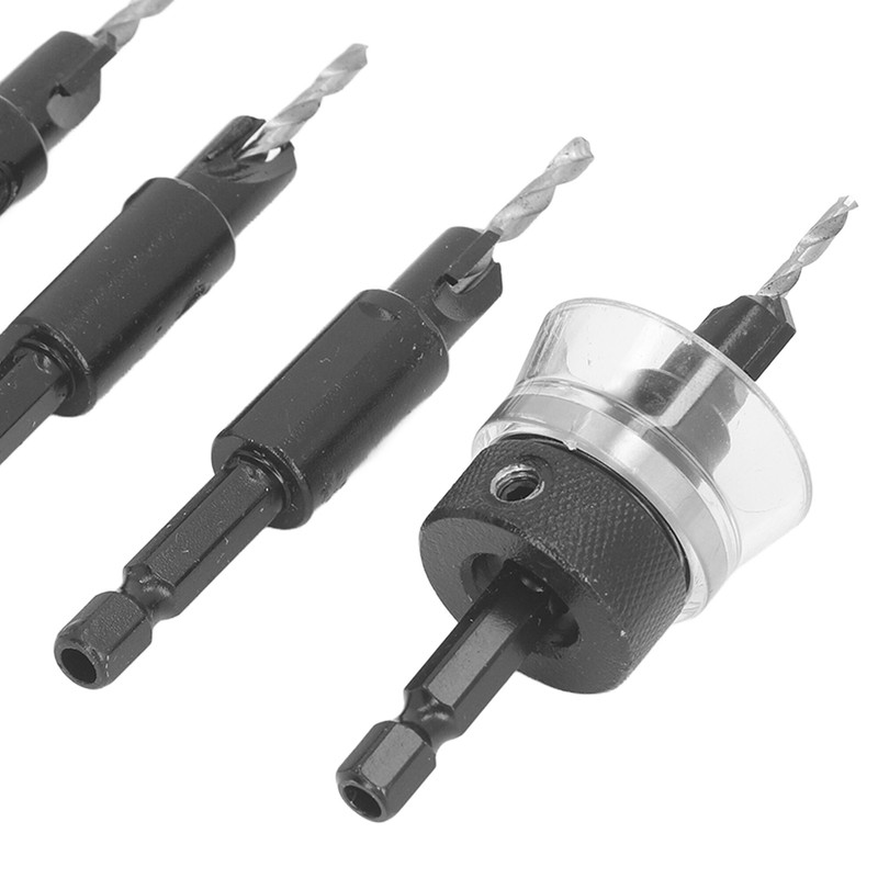 6pcs Countersink Drill Bit Set 82 Degree Chamfer 1/4 Inch