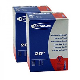 2 x Schwalbe cycle inner tube 50.8 cm (20 inches) SV6 20 x 1.5/1.75 28–40/406 no. 6C SV