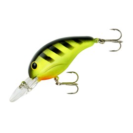 Band-It Crankbait Series 100 200 & 300 Bass Fishing Lures, Chartreuse Black Stripes, Series 200 (Dives to 8') (BDT206)