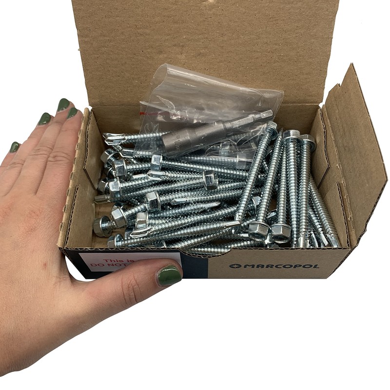 Marcopol Pack of 50 DIN 7504 K Galvanised Steel 6.3