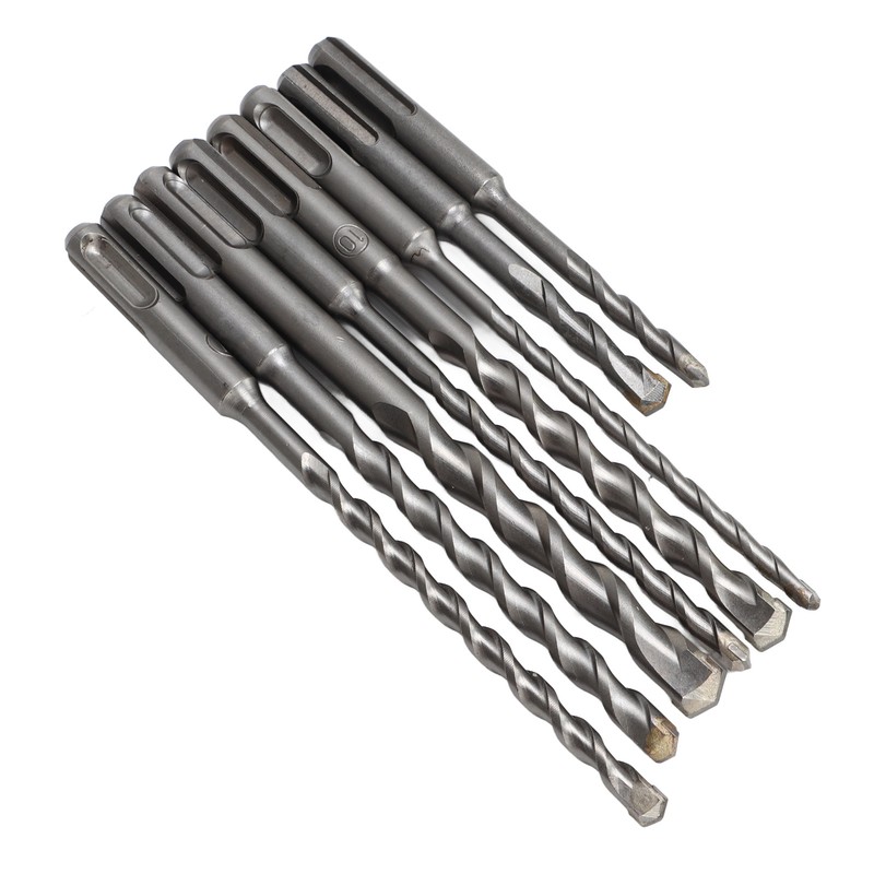 8Pcs Hammer Drill Bit Carbide Tip 2 Flute Drilling Tool