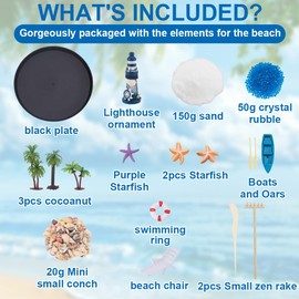 WEBEEDY Zen Garden for Desk Japanese Decor,8.9 Inch Holiday Island Theme Mini Zen Garden Kit Premium Sand Art Set for Office Desk Home Meditation Room Desktop Gift Set,22.6 cm Round Tray