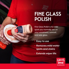 Griot's Garage Fine Glass Polish, Car Window, Windshield Polishing Cleaner for Automotive and Home, Removes Stains and Water Spots, 11017, 16 oz