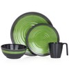 Camping Crockery Set 1 Person 4-Piece Melamine Picnic Crockery Set