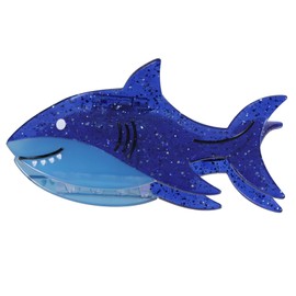 Big Blue Shark Claw Hair Clip,Funny Ocean Animal Cellulose Acetate Catch Barrette,Acrylic Strong Hold Jaw Clamp for Women Girl Thick Hair Accessories Gift Set 3.94Inch