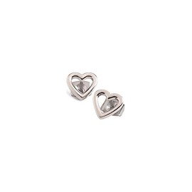 Boccia 05029-01 Heart Shaped Stud Earrings in Polished Pure Titanium Silver Dimensions: Length: 8 mm Width: 8.5 mm, Pure titanium, No Gemstone