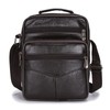 Business Shoulder Bag Black Cowhide Metal Zippers Large Capacity Business