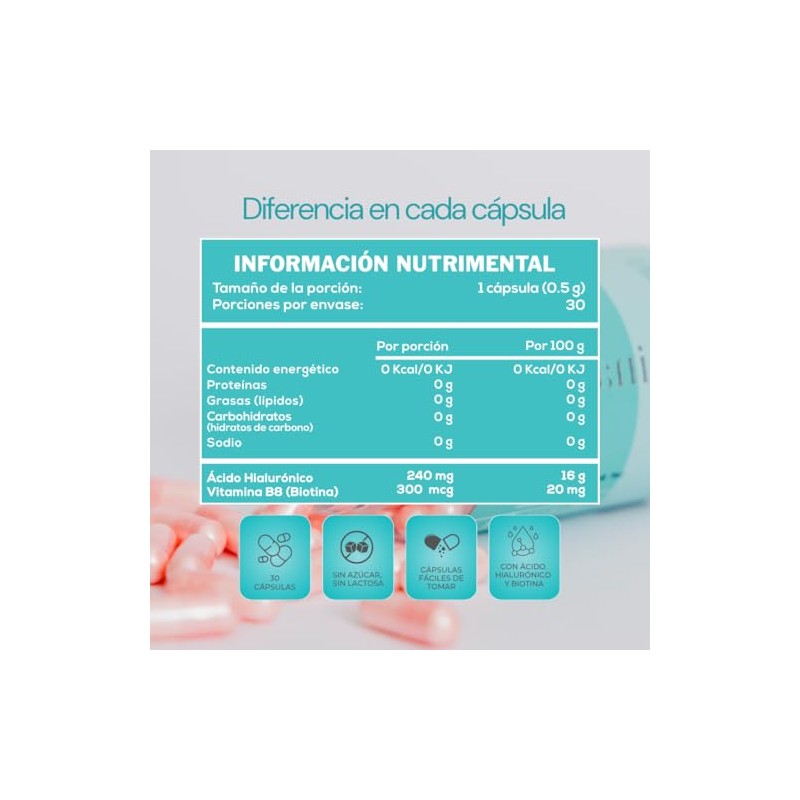 CARO FIT | Biotina + Ácido Hialurónico - Suplemento para