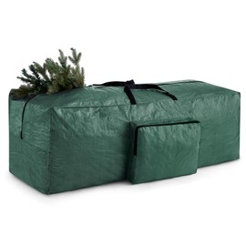 Premium Christmas Tree Storage Bag with Handles Fits Up to 7.5 FT Plus Side Pocket Xmas Tree Decoration Decor Storage Bags for Decorations Lights 125X45X45cm Green