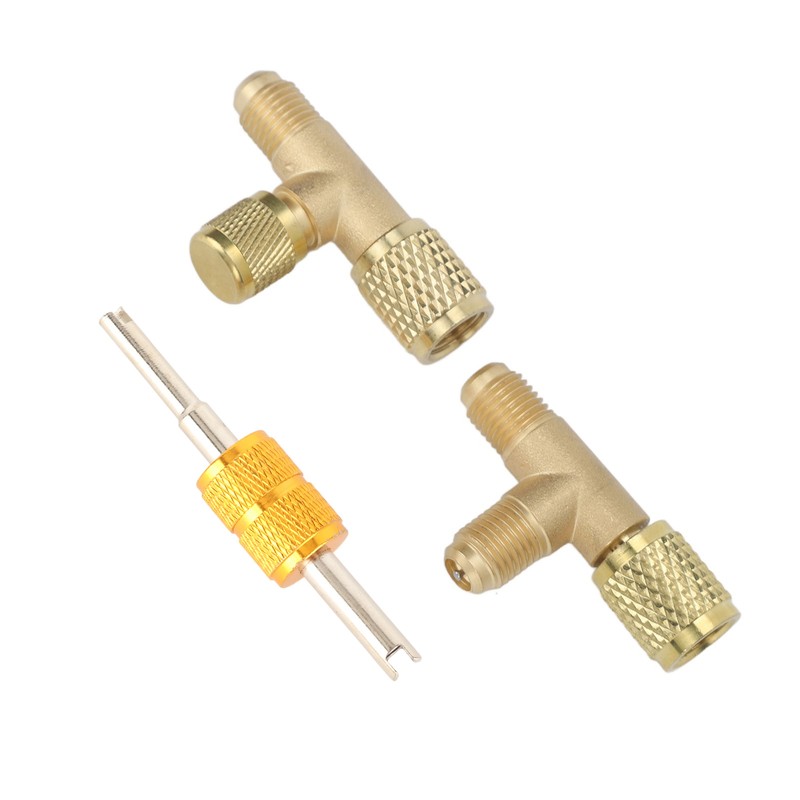 1/4in Valves Core Brass Tee Adapter Quick Coupler Access Tee