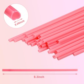 100Pcs Reusable Pink Straws，Heart-Shaped Plastic Straws，Party Straws，with Cleaning Brush, for Valentine's Day Family Bars Cafes Restaurants Parties Celebrations（Each Piece is Individually Packaged）