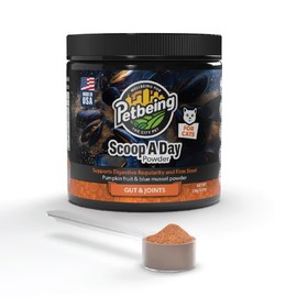 Scoop A Day Cat Supplement - Gut & Joint Support with Pumpkin & Blue Mussel Powder - Omega 3 & 6 for Healthy Digestion, Mobility, and Immune Boost - Made in USA - 4.8 oz (134g)