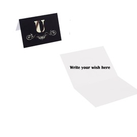 ysmile Letter Gift Bag with Wrapping Tissue for Men Women Boy Girl, 12" Large Black Paper Bag for Birthday Anniversary Baby Shower Wedding Party - Single U