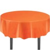 SHOP&SAVE Round 84" Plastic Disposable Plastic Tablecloths Table Covers Great for Parties, Wedding, Holiday (4, Orange)