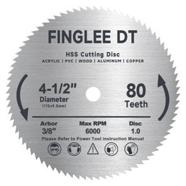4-1/2 inch 115 mm HSS Circular Saw Blade with 9.5 mm 3/8 Inch Arbor, 120 Teeth High Speed Steel Cutting Saw Blade for Wood, Plastic, Acrylic, Steel, Metal, More Teeth for Finer Cutting (1, 115 mm 80T)