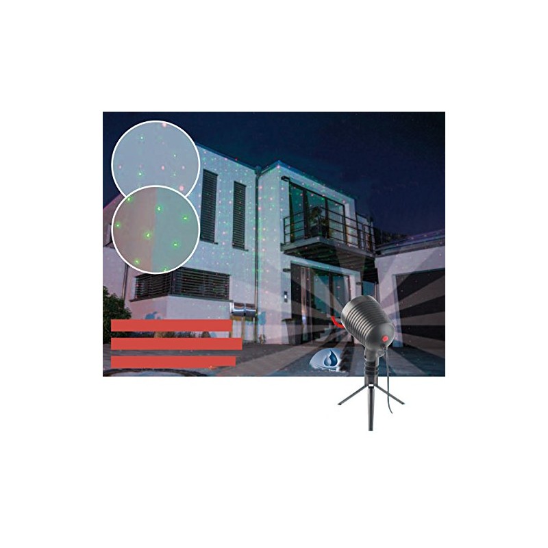 Lunartec Laser Projector: Laser Projector, Moving Star Rain Light Effect,