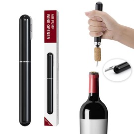 Lumbor37 Abridor de Botellas de Vino, Sacacorchos de Vino a Presión de Aire con Cuchillo Corta Lámina, Abre Botellas de Vino sin Esfuerzo y Sin Dañar los Corchos