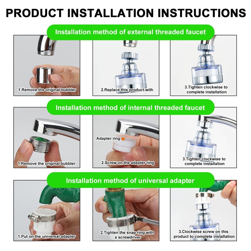 Bahan alamy Water Filter Tap Rotatable Tap Filter with 6