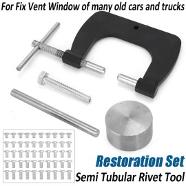 Semi Tubular Rivet Tool Restoration Set For Fix Vent Window of Old Cars Trucks