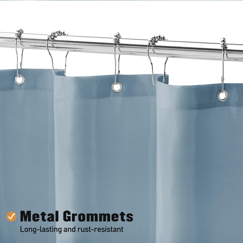 MitoVilla 2 Pack Blue Fabric Shower Curtain Liner - 72"