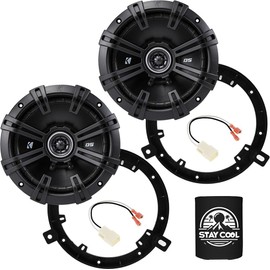 KICKER Speakers 6.5 inch for Jeep Grand Cherokee 2011-2022 Upgrade Kit - Pair of DS Series with Adapters and Harness, Coaxial 6 1/2 Car Audio Rear Door Speaker DSC650, 43DSC6504