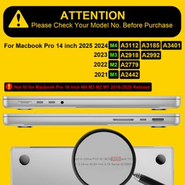 Seanai Compatible with MacBook Pro 14 inch Case 2025 2024-2021 M5 M4 M3 M2 M1 A3434 A3112 A3185 A3401 A2918 A2992 A2779 A2442 Pro Max Chip, Plastic Hard Shell&Keyboard Cover&Screen Film, Lavender Dew
