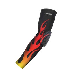 SUPERVEK Pro Padded Arm Sleeve for Basketball Volleyball Elbow pads | UV Protection Volleyball Arm Sleeves for Men Women | Hand Sleeves for men, Hand Cover for Running Cycling - (Lit X/XL 1 Pack)