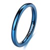 Zakk Men's Women's Titanium Blue Narrow Front Ring Polished Engagement