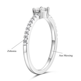 Titaniumcentral 1.5mm Eternity Ring for Women Stackable Emerald Baguette Cubic Zirconia Promise Engagement Wedding Band (Silver,Size T 1/2)