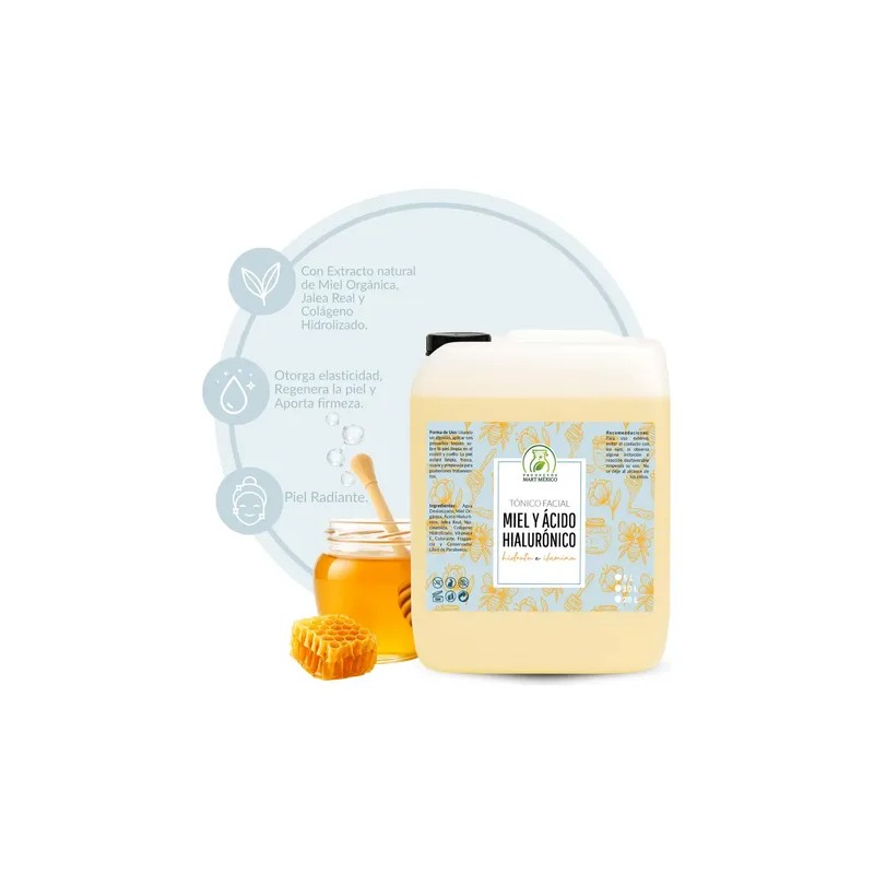Tónico Facial Miel Orgánica & Ácido Hialurónico (5 Litros)