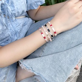 KELITCH Women's Bracelets Tila Beads Miyuki Beads Elastic Wrap for Adjustment Stackable Fashion Jewellery Set for Women