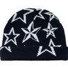 Pooyikoi Y2K Beanie Hats Knitted Wool Pullover Hat Letter Star
