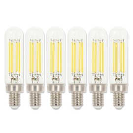 Westinghouse Lighting 5334020 5 Watt (60 Watt Equivalent) T6 Dimmable Clear Filament LED Light Bulb, Candelabra Base, 6 Pack