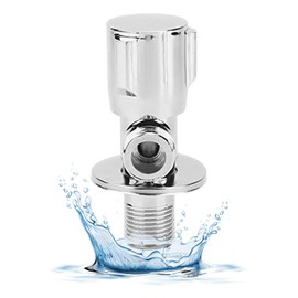 Heavy Duty Angle Stop Valve, G1/2in Thread Copper Triangular Water Shut off Valve,Toilet Shut Off Valve,Corner Valve,Inner Diameter 0.6in Water Stop Valve Accessories for Bathroom Kitchen