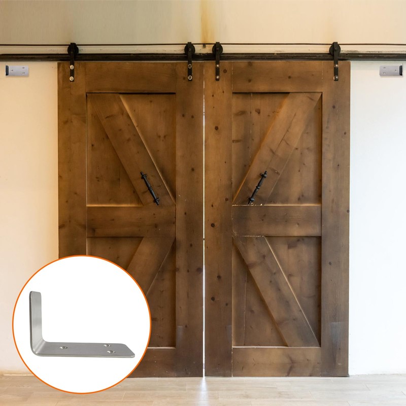 90° Stainless Steel Sliding Door Hardware Door Stop,2pcs Sliding Barn