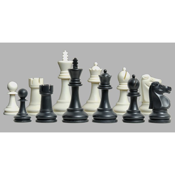 The House of Staunton - The Reykjavik Plastic Chess Set - Pieces Only - 3.75" King - Black & White