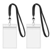 2Pack ID Badge Holder with Lanyards- Heavy Duty Clear ID