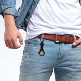 JewelryWe Men Women Backpack Clip-on Watch Fob Belt Watch Luminous Dial Pocket Watch Clip Watch for Climbing Doctors Nurses Outdoors, for Fathers Day