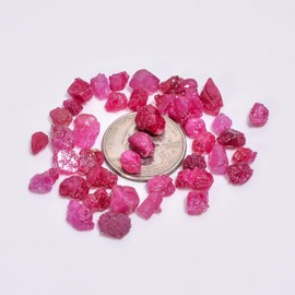 25 carats Raw Pink Ruby Rough Gemstone, Natural Crystals, Energy Healing Stones, Wholesale Lot, Jewelry Making Supply, Gift Stone, Strength Stone, 6 to 8mm, 8 to 10 pcs