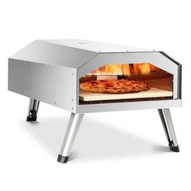Big Horn Outdoors Gas Pizza Oven, 12‘’/13'' Portable Propane Pizza Oven with Pizza Stone, Stainless Steel Pizza Maker for Outdoor Cooking - size: 12‘’ gas