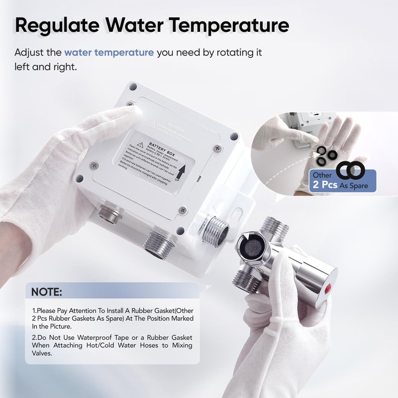 HHOOMMEE Automatic Touchless Bathroom Sink Faucet Sensor Motion Activated Commercial