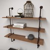 Deco 79 Wood Wall Shelf with Metal Brackets, 38" x