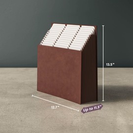 Smead Expanding 12-Pocket Stadium File, for Files and Documents, Expanding (Brown, 12.75" x 13.75")