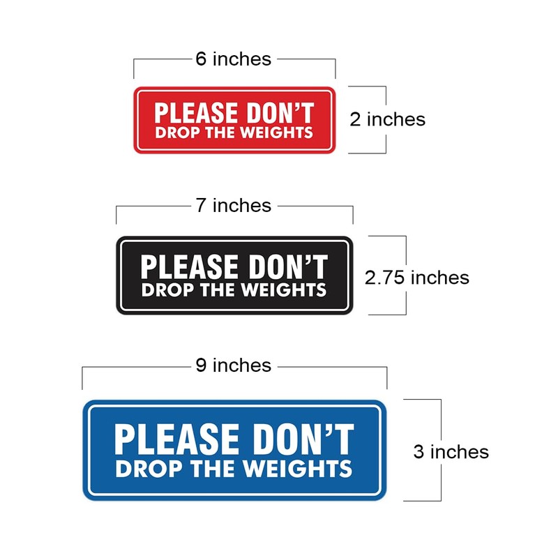 Signs ByLITA Standard Please Don't Drop The Weights Sign (Red)